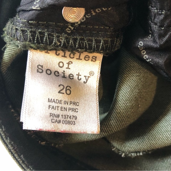 Articles of Society Deep Olive Skinny Jeans 26 - Picture 9 of 9